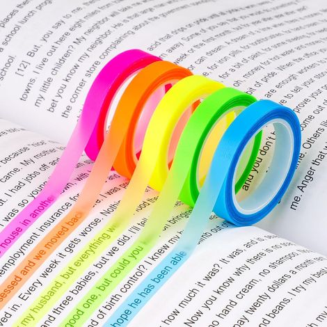Ruban adhésif de marquage, onglets pour livres, notes adhésives transparentes, onglets pour la Bible, notes adhésives transparentes, onglets de notes, matériel de révision coloré (1/5)