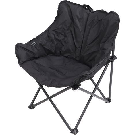 Chaise de camping chauffante USB à 3 niveaux de chauffage, portable et pliable, idéale pour les pique-niques, la pêche et la plage (noire). (1/5)