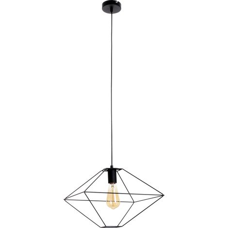 Pendellampe Industrial Esszimmerlampe Hängeleuchte Wohnzimmerlampe, Metall schwarz, 1x E27, LxBxH 36x36x110 cm, Spotlight 1840104