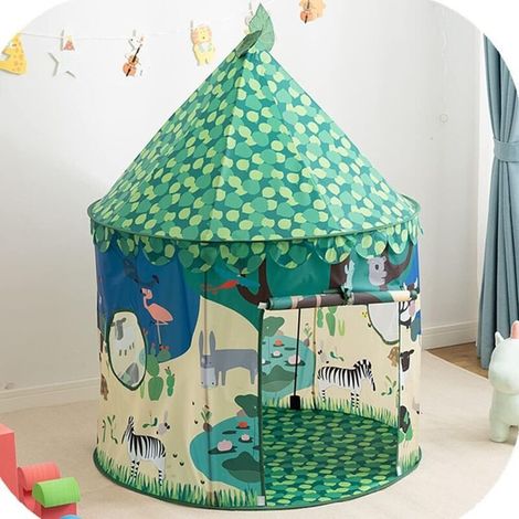 Tipi Enfant avec lumière Tapis & fixateur, Cabane Tente tipi Enfant, Grande Tente Pliante pour Bebe, Maison Petit garçon Fille (Gris) (1/5)