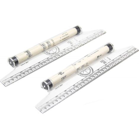 BEBUSINGOTO Règle roulante de mesure en plastique, paquet de 2, règle roulante de mesure multifonctionnelle, règle à rouleau de dessin, 12 pouces (1/5)