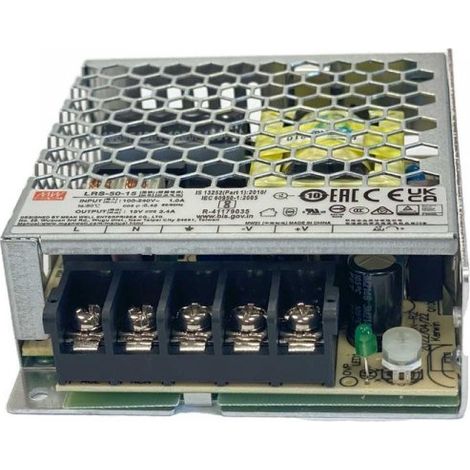 MW MEAN WELL LRS-50-15 Alimentatore Trasformatore 50W 15V 3,4A IP20 Input 220V e 110V