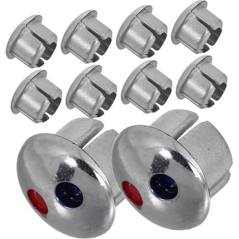 10 pièces Lot de Cache-rosaces Indicateurs Eau Chaude et Froide pour Robinet Évier Cuisine et Salle de Bain Design Élégant et Moderne (1/5)