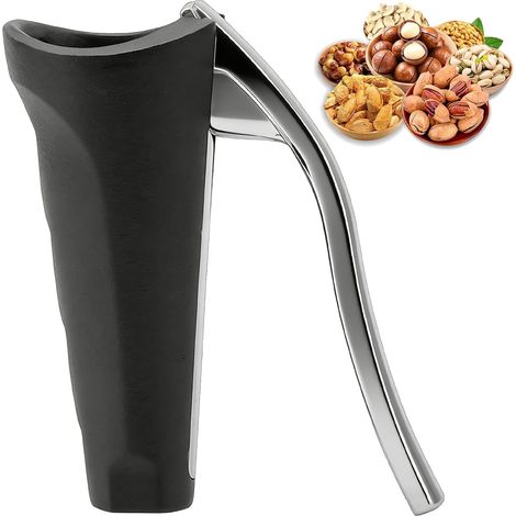 Schiaccianoci, Schiaccianoci resistente, Schiaccianoci multifunzionale, Schiaccianoci in metallo con manico in legno antiscivolo, Strumento per noci, nocciole e castagne (1/5)