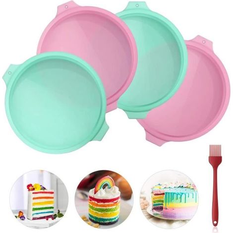 Moule à Gâteau - Non spécifié - 8 Pouces - Silicone de qualité alimentaire - 4 pièces - Antiadhésif