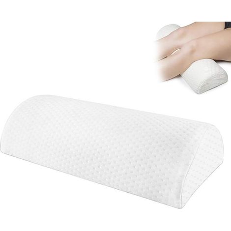 Coussin de Coussin Demi-Lune, Demi-Cylindre Repose-Pieds, Coussin de Repose-Pieds en Mousse à Mémoire de Forme, Oreiller de Pied sous Le Bureau, Repose Pieds Bureau Mousse, Blanc-Fei Yu (1/5)