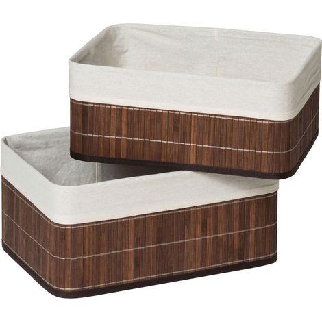 Premier Housewares Kankyo Dark Brown Bamboo Storage Boxes (1/5)