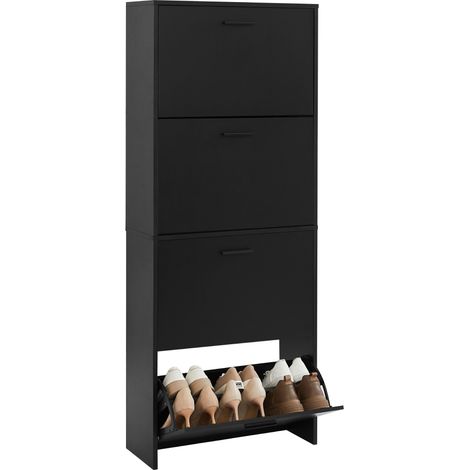 CASABEL Meuble à Chaussures Moderne 4 Abattants - 24 Paires (1/4)