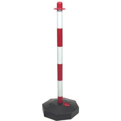 Colonnina segnaletica in plastica bianco/rossa - cm.90h.