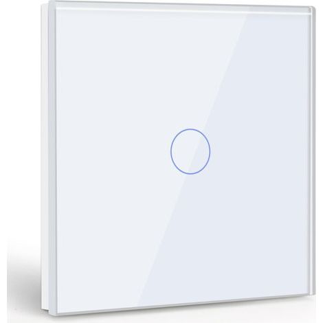 Single-position touch switch, white light switch with LED display - no neutral wire required, white