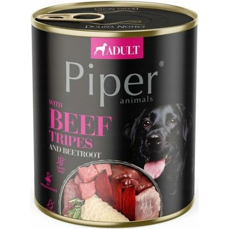 Cibo umido per cani Piper con stomaco di manzo e barbabietola, 800 g