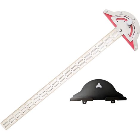 Kantenlineal für die Holzbearbeitung, verstellbarer Winkelmesser von 0 bis 70 Grad, multifunktionales Konstruktionslineal, Winkelmesslineal, ca. 1,5 mm dick (20 Zoll)