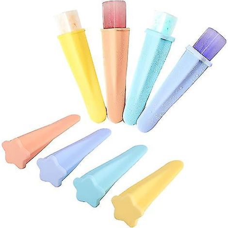 lot De 8 Moules Popsicle En Silicone Colors - Moules Popsicle - Moules Popsicle Avec Couvercles Rutilisables, - Parfait Pour Le Bricolage Summe