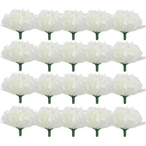 20 œillets artificiels décoratifs pour scène de mariage romantique-5.00X5.00X4.00CM-Beige (1/4)