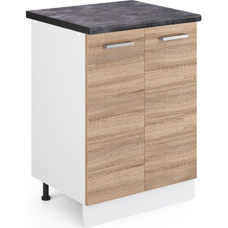 Mobiletto base cucina R-Line, Sonoma, 60 cm , PL Antracite, Vicco