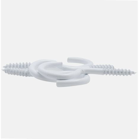 Crochet à visser plastifié blanc filet bois Viswood 3,5x20mm (lot de 8 crochets)