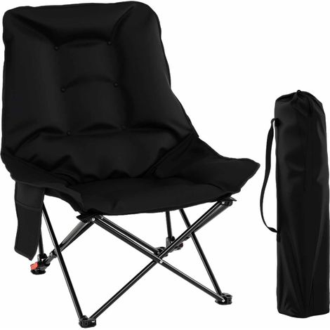 GOPLUS Chaise de Camping Pliante Ultra Leger, Chaise de Jardin Exterieur Portable avec Dossier Réglable, Poche Latérale, Tissu Oxford, Sac de Transport, pour Randonnée, Pêche, Charge 150 KG (1/5)