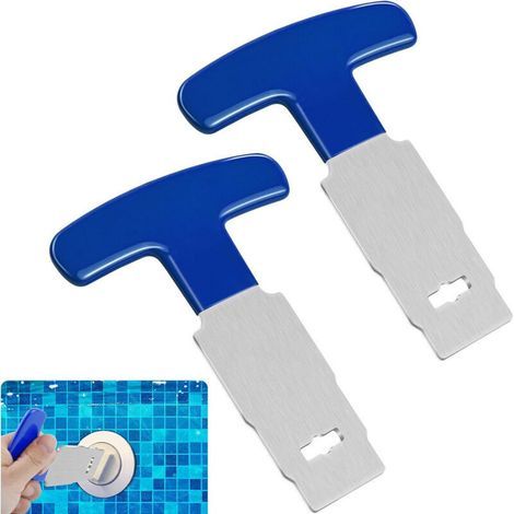 Outil d'extraction de bouchon de piscine (lot de 2, acier inoxydable) Kit d'extraction pour réparation et remplacement de bouchons de piscine