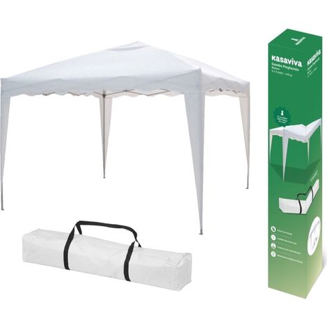 Gazebo da Giardino Smontabile in Ferro Bianco + Sacca 3 x 3 Metri