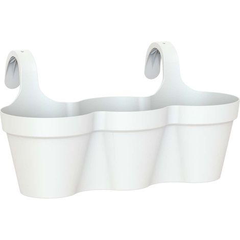 artevasi© CAPRI TRIPLE Balkonkasten Weiß 54 cm zum Einhängen - Kunststoff (1/2)