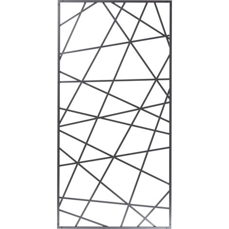 Set 2 Pezzi Traliccio Fisso con Cornice Effetto Design per Giardino Verdemax 180x60 cm in Alluminio Antracite (1/3)