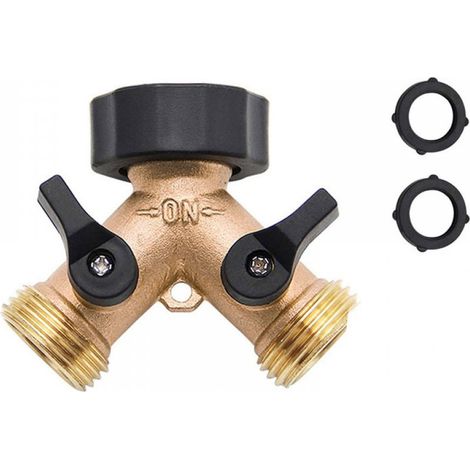 Robinet Double Machine a Laver 2-Voies Y-Distributeur 3/4 Pouces pour Connexion de 2 Appareils (1/5)