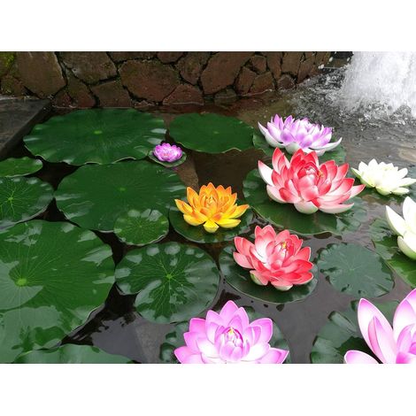 Lot de 4 - Artificielle Nénuphar Violet Flottant Lotus Mousse Flottante Plantes 10 cm Simulation Étanche Fleur Décoration De Mariage (1/5)