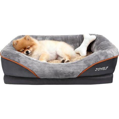 lit pour Chien orthopédique Petit lit pour Animaux de Compagnie en Mousse à mémoire avec Housse Lavable Amovible et Jouet grinçant comme Cadeau (1/5)