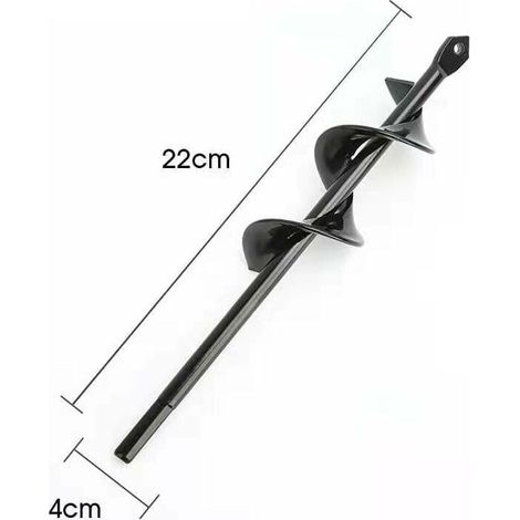 Perceuse, perceuse de sol pour l'installation de clôtures, perceuse à main, petite perceuse à barre de torsion, accessoires de jardin, ameublissement de plantation de fleurs (noir - diamètre 4 cm x lo (1/5)