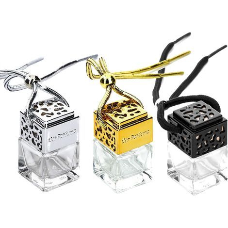 Bouteille de parfum vide suspendue pour voiture, 3 pièces, désodorisant, diffuseur de parfum rechargeable, bouteille en verre vide (1/5)