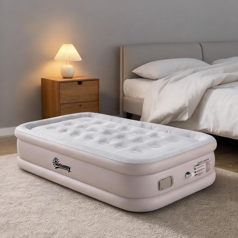 Matelas gonflable 1 place 190 x 97 x 39 cm caqui en plástico (1/5)