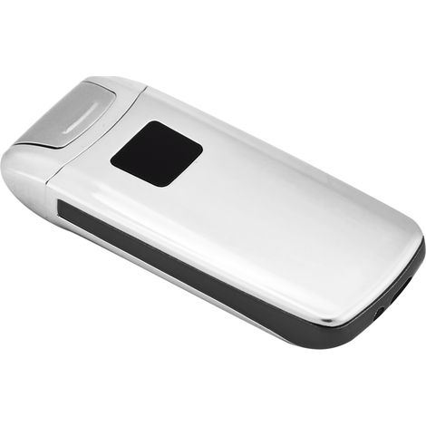 Briquet électrique portable coupe-vent rechargeable par USB avec capteur tactile double arc (argent) (1/5)