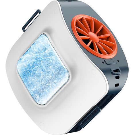Ventilador portátil tipo camiseta, ventilador de cuello/cintura recargable por USB de 10000 mAh, aire acondicionado portátil para la cintura. (1/4)