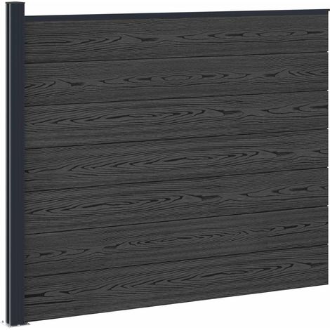 vidaXL Fence Panel WPC and Aluminium Black