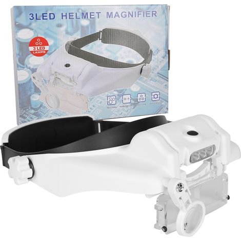 Casque LED loupe grossissante réglable pour tatouage beauté, visière tête main-libre (1/5)