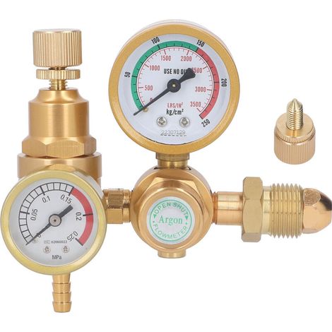 Régulateur de gaz de soudeur Agron, jauge de CO2, débitmètre, vanne MIG TIG, débitmètre G5/8 pouces, entrée filetée mâle, sortie 1/4 pouces (1/5)