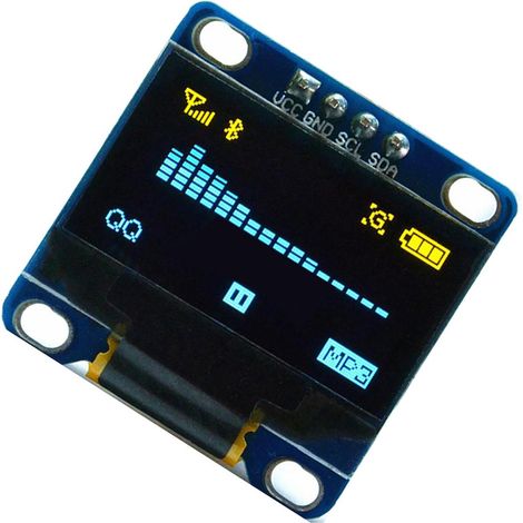 Module d'affichage OLED 0,96 pouce, résolution 128 x 64, interface série I2C/IIC/SPI, écran jaune/bleu (1/5)