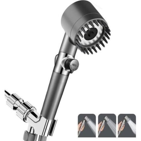 Pommeau de Douche Haute Pression -Economie Deau Pommeau Douche Anti Calcaire,Haute Pression Pomme avec 4 Modes de Jet,Shower Head de Massage,Arrêt de L'eau à Une Clé,Douchette à Main (1/4)
