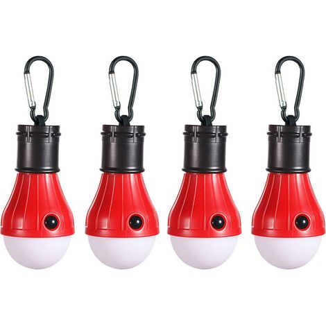 Lumières de tentePortabledirigéLumières de tente 4Emballage individuelAvec crochetLampe de secours ouragan, mousqueton rouge (1/5)