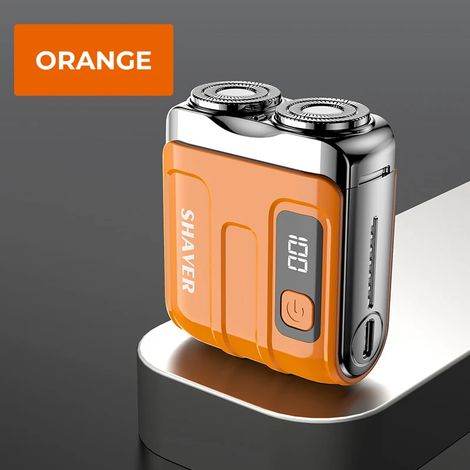 Rasoir électrique intelligent (R18 Orange), affichage numérique, mini tête de rasage double lame, rasoir de voyage, rechargeable (1/5)