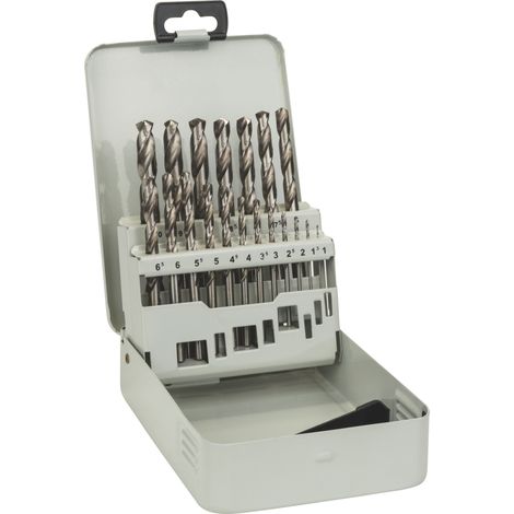 Bosch Professional 2 607 018 726 - Juego de 19 brocas de metal en caja de metal HSS-G, DIN 338, 135° - 1-10 mm, 135° (pack de 19), Negro, Blanco (1/3)