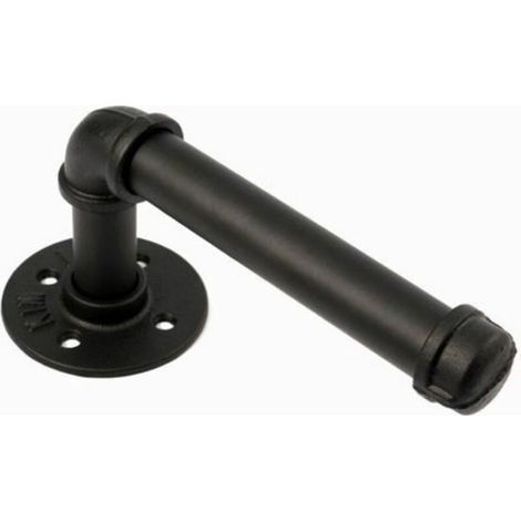 Support Rouleau Papier - Tube Métal Noir - Pour Salle De Bain Et Toilettes - 200 X 110 Mm - Diamètre 25 Mm - 1 Pièce (1/4)