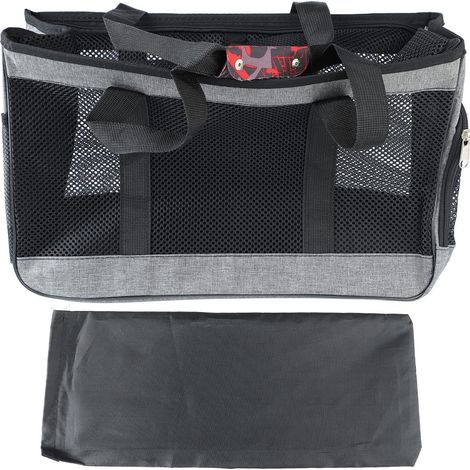 Sac De Transport pour Chat, Grand Espace Respirant pour Animal Domestique avec Poignée Et Fermeture éclair pour Voyage en Plein Air Gris (1/5)