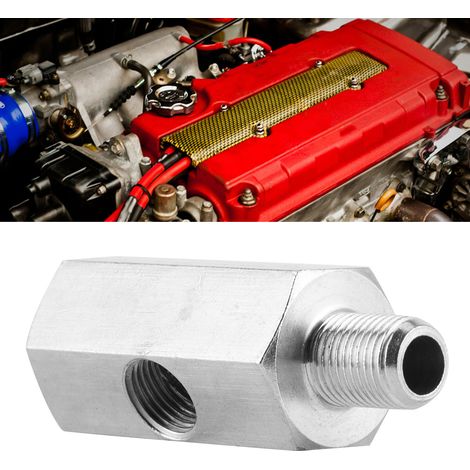 Adaptateur de Capteur de Pression d'Huile NPT, Té Mâle-Femelle 1/8" vers M10x1.0 pour Ligne d'Alimentation Turbo et Montage Jauge (1/5)