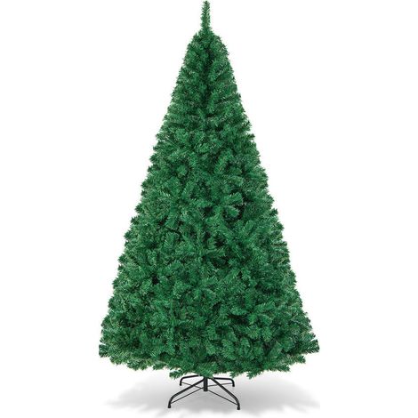 Sapin de Noël artificiel en PVC à branches articulées avec pied en métal robuste - 2,4 m (1/5)