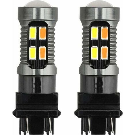 lampadine LED bicolore T25 3157 P27-7W 5630 20SMD Canbus per auto, luce freno, retromarcia, indicatore di direzione, bianco B (1/4)