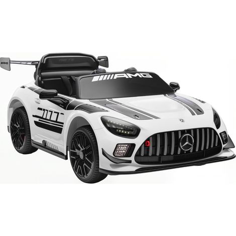 CHICFURN Auto elettrica per bambini Mercedes AMG 115 x 66 x 44 cm bianca 12V con telecomando (1/5)