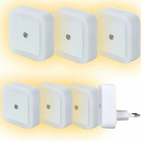 [Set de 6] Kindernachtlampje met stopcontact - Stopcontact LED-schakelaar, slimme thuislamp, kan in het stopcontact worden gestoken, Schemerlicht (1/5)