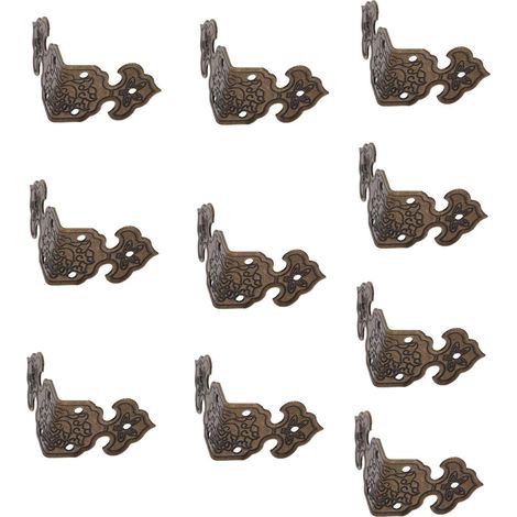 10 protège-coins décoratifs, laiton/bois, marron, style vintage (1/5)