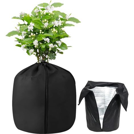 Sac Protection Pots Fleurs, Housses Protection Plantes Pot, Sac Anti-Gel pour Plantes Pot, avec Fermeture éclair et Cordon de Serrage, pour Plantes Protection hivernale (1/5)